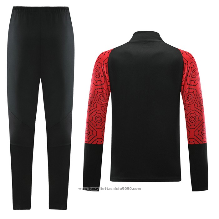 Tuta da Track Giacca Milan 2020 2021 Nero e Rosso